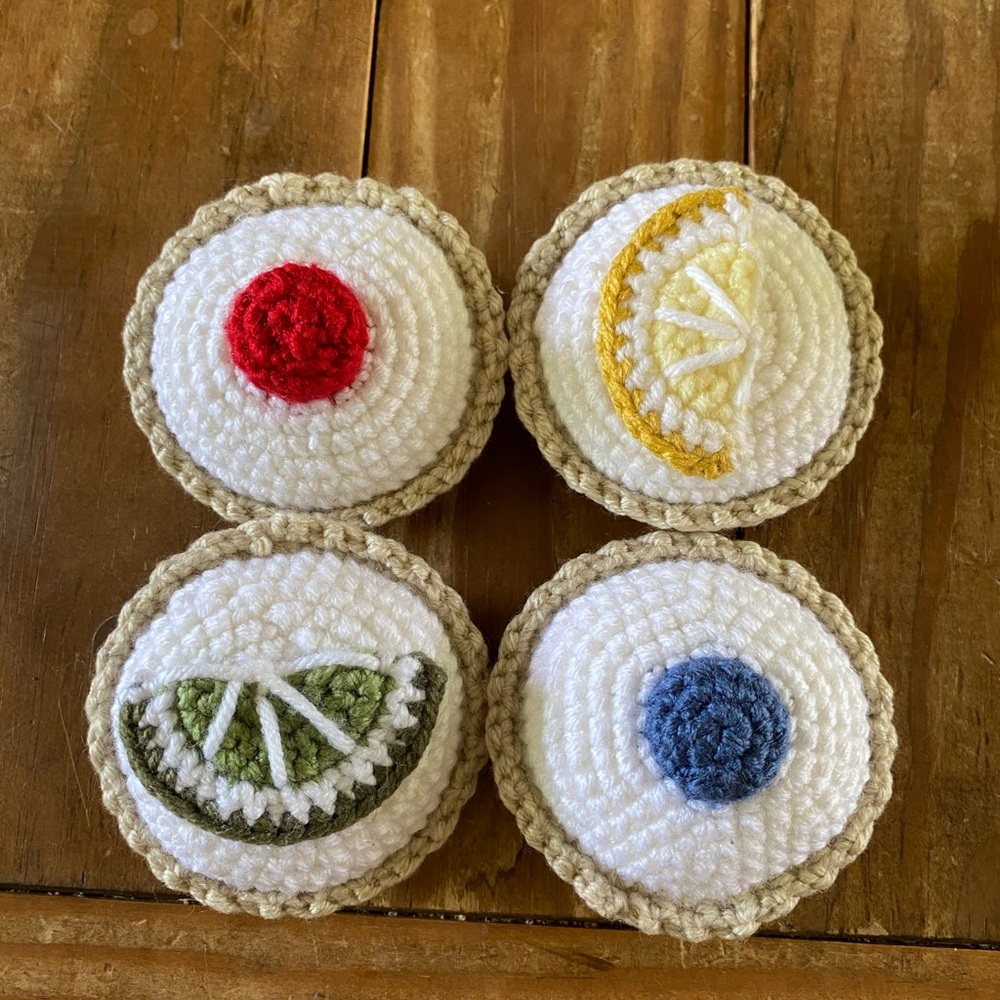 Handmade Crochet Tarts Set